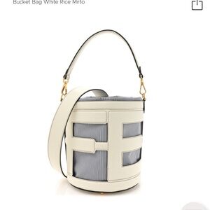 Fendi White and Blue Bucket Bag